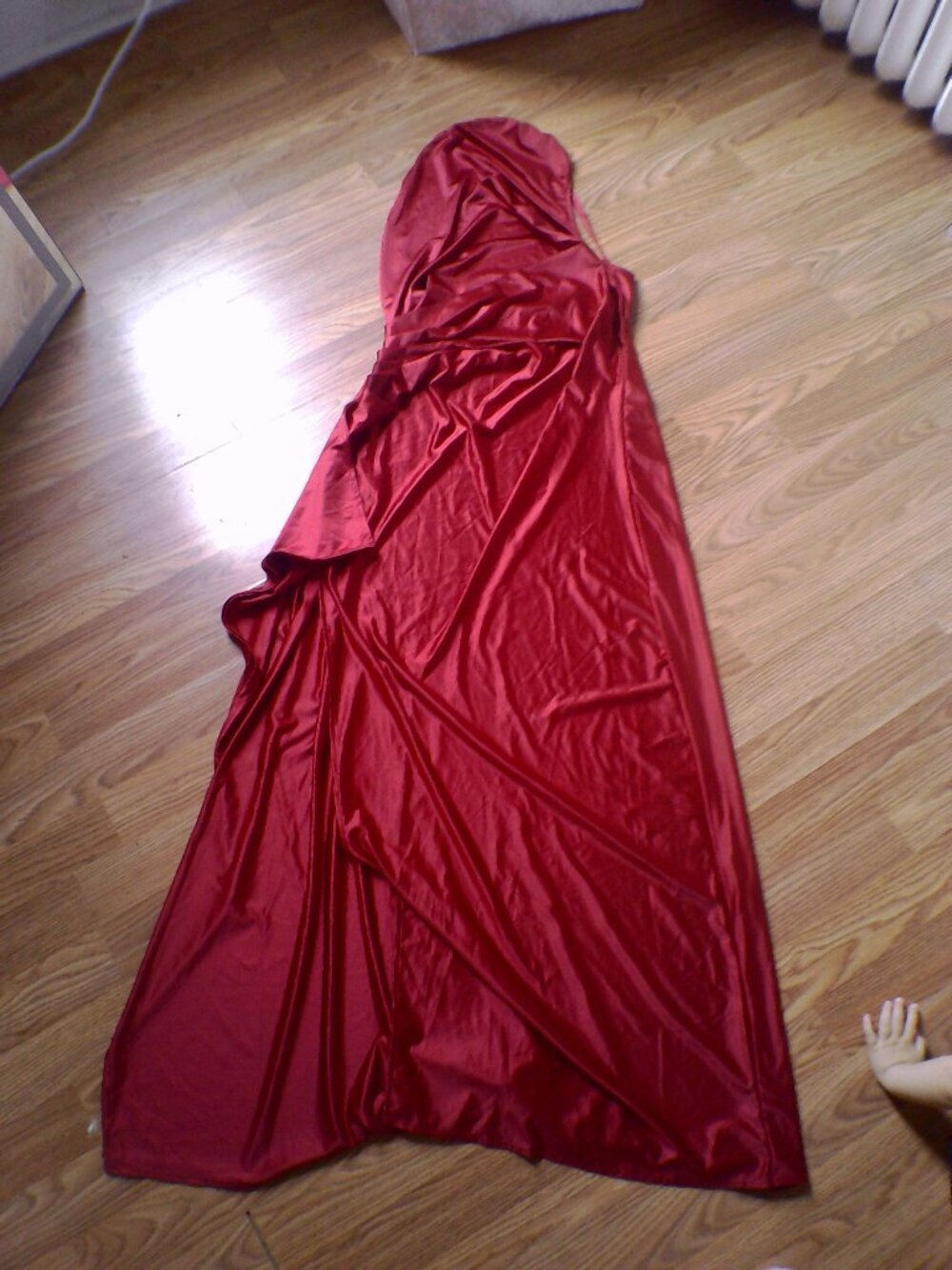 red maxi dress